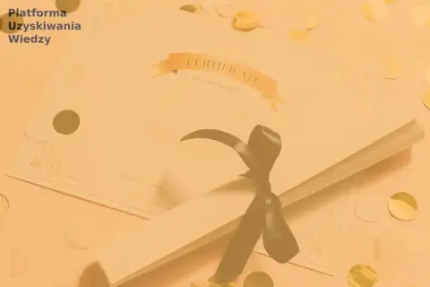 Certyfikat ukończenia studiów, symbolizujący osiągnięcie i potwierdzający status studenta.
