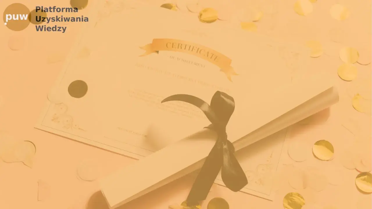 Certyfikat ukończenia studiów, symbolizujący osiągnięcie i potwierdzający status studenta.