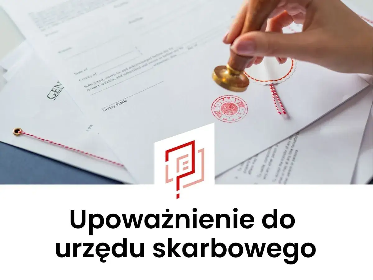Pieczęć urzędowa na dokumencie potwierdza upoważnienie do działania w urzędzie skarbowym.